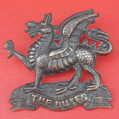 The East Kent Regiment (The Buffs) - Officer's Service Dress Bronzed Cap Badge.