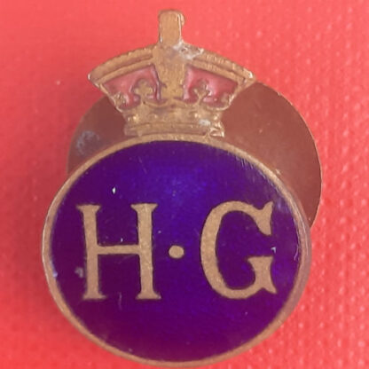 The Home Guard - King's Crown Enamelled Button Hole Badge.