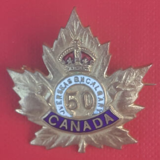 (Canada) 50th Infantry Calgary Overseas Battalion - Enamelled Sweetheart Badge.