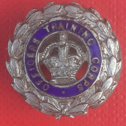 The Officer Training Corps - King's Crown Enamelled Button Hole Badge.