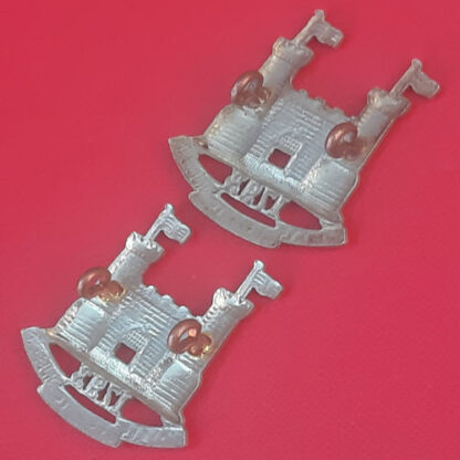 The Loyal Suffolk Hussars - White Metal Collar Badges. - Image 2