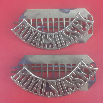 The Royal Sussex Regiment - Gilding Metal Shoulder Titles.