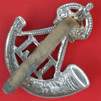 The Durham Light Infantry - King's Crown White Metal Cap Badge. - Image 2