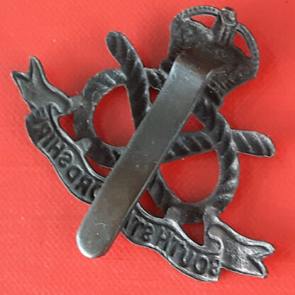 The South Staffordshire Regiment - King's Crown Officer's Service Dress Cap Badge. - Image 2