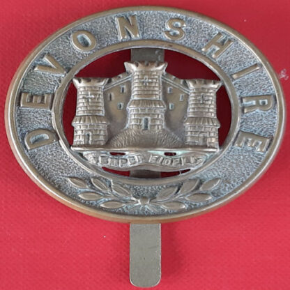 The Devonshire Regiment - Gilding Metal Helmet Plate Centre.