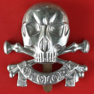The 17th Lancers - White Metal Cap Badge.