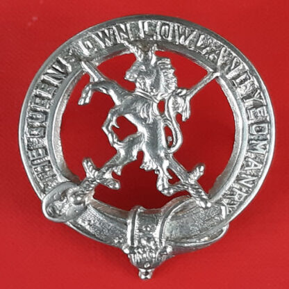 The Queen's Own Lowland Yeomanry - Piper's White Metal Cap Badge.