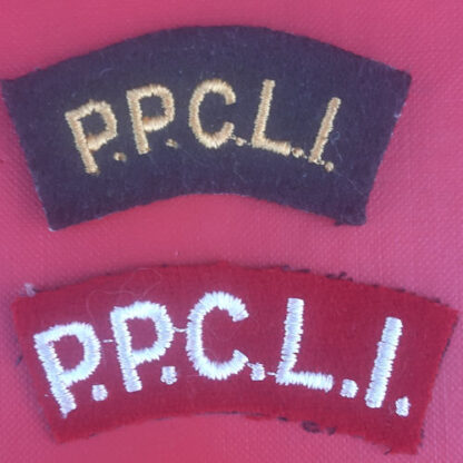 (Canada) 2 x Princess Patricia's Canadian Light Infantry - Cloth Shoulder Titles.