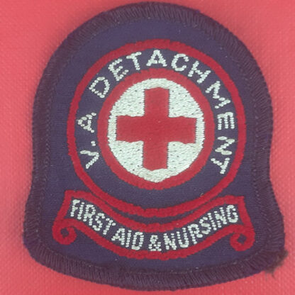 Voluntary Aid Detachment First Aid & Nursing - Woven Cloth Badge.