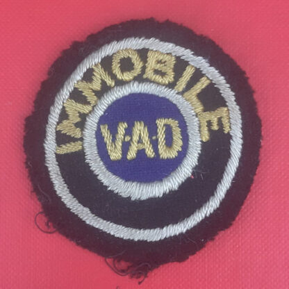 Immobile Voluntary Aid Detachment  - Woven Cloth Badge.