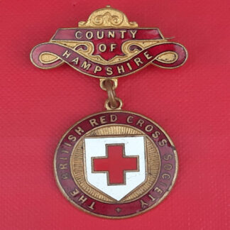 British Red Cross Society (Hampshire) - Enamelled Pin Backed Medal.