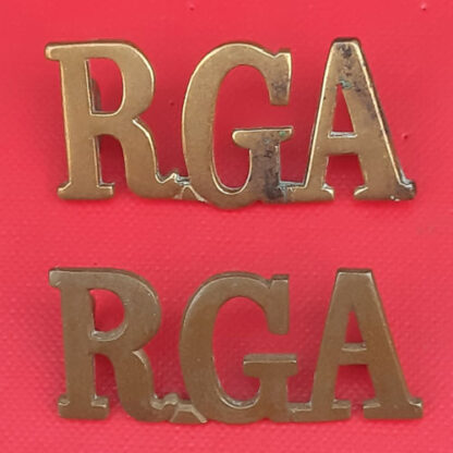 Royal Garrison Artillery - Gilding Metal Shoulder Titles.