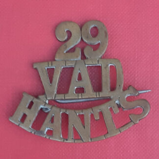29th Voluntary Aid Detachment Hampshire - Gilding Metal Shoulder Title.