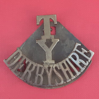 Derbyshire Territorial Yeomanry - Gilding Metal Shoulder Title.