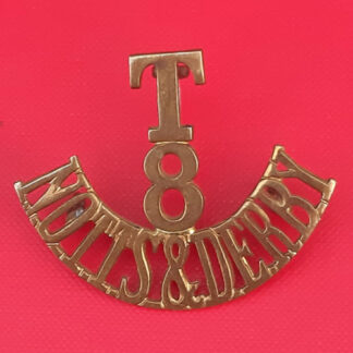 8th Territorial Battalion The Sherwood Foresters - Gilding Metal Shoulder Title.