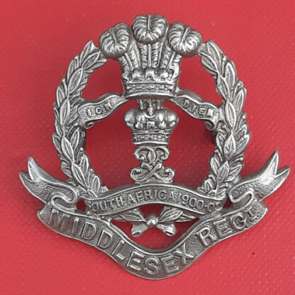 7th/9th Battalion Middlesex Regiment - N.C.O'S White Metal Cap Badge
