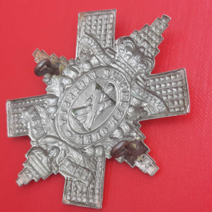 The 10th Lanarkshire Rifle Volunteers - Queen Victoria's Crown White Metal Cap Badge. - Image 2