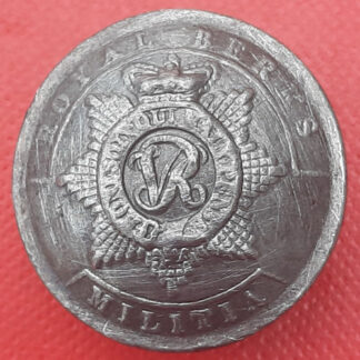 Royal Berkshire Militia - Queen Victoria's Crown 24mm Pewter Button.