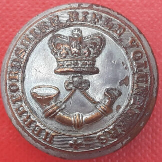 Herefordshire Rifle Volunteers - Queen Victoria's Crown 25mm White Metal Button.