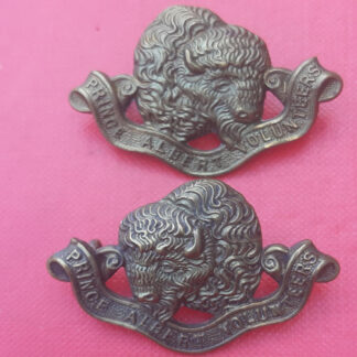 (Canada) Prince Albert Volunteers - Gilding Metal Collar Badges.