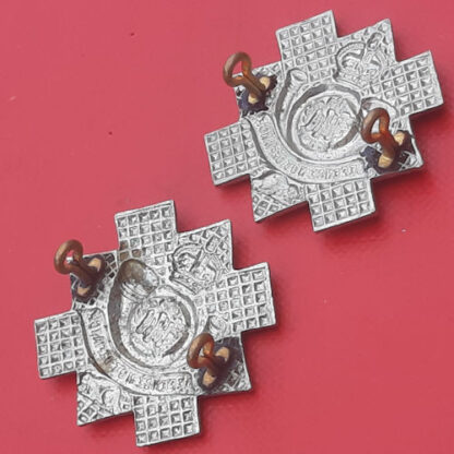 (Canada) The Highland Light Infantry Of Canada - King's Crown White Metal Collar Badges. - Image 2