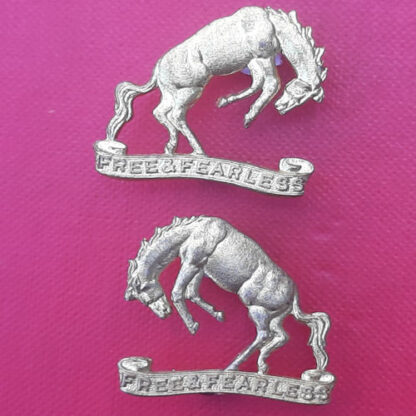(Canada) 14th Canadian Light Horse - Gilding Metal Collar Badges.