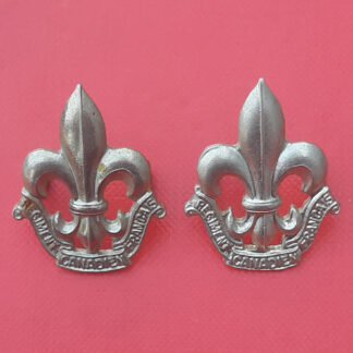 (Canada) The Royal 22nd Regiment - White Metal Collar Badges.