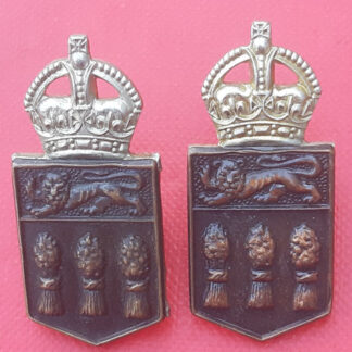 (Canada) 20th Saskatchewan Armoured Regiment - Bi Metal Collar Badges.