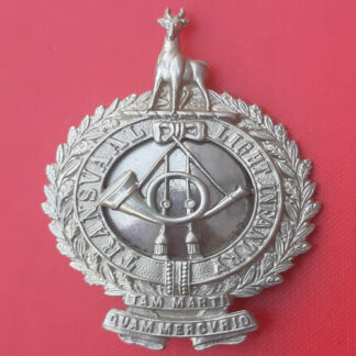 (South Africa) Transvaal Light Infantry - King's Crown White Metal Cap Badge.