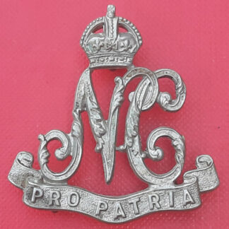 (South Africa) Natal Carabiniers - King's Crown White Metal Slouch Hat Badge.