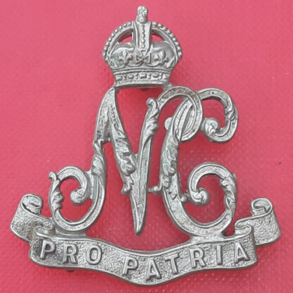 (South Africa) Natal Carabiniers - King's Crown White Metal Slouch Hat Badge.