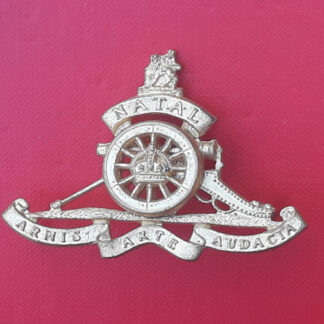 (South Africa) Natal Field Artillery -  King's Crown Gilding Metal Cap Badge.