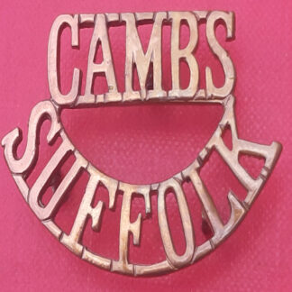 The Cambridgeshire & Suffolk Reserve Battalion - WW1 Giding Metal Shoulder Title.