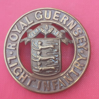 The Royal Guernsey Light Infantry - Gilding Metal Helmet Plate Centre.