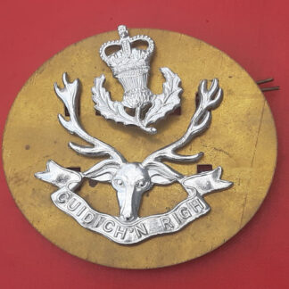 The Queen's Own Highlanders - Silver Anodised Cap Badge.