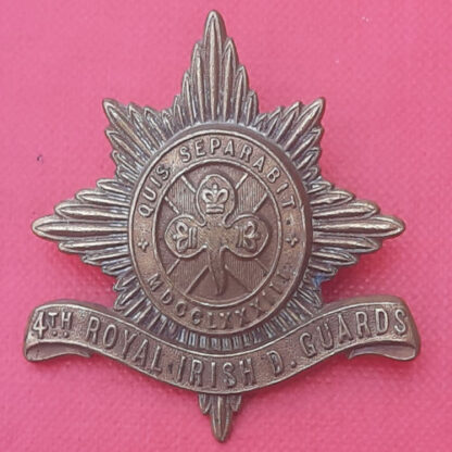 The 4th Royal Irish Dragoon Guards - Officer's Bronzed 2 Piece Cap Badge.