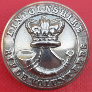 The Lincolnshire Rifle Volunteers - Queen Victoria's Crown 24mm White Metal Button.