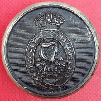 The Royal Ulster Constabulary - King's Crown 28mm Blackened Brass Button.