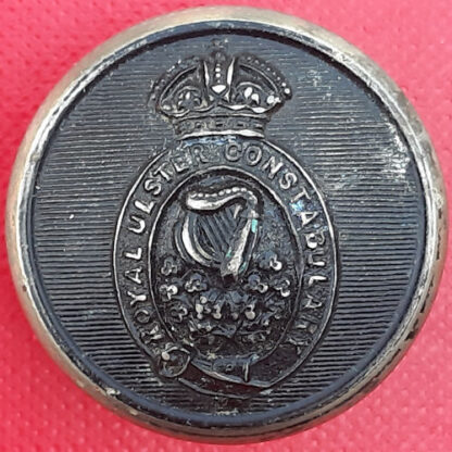 The Royal Ulster Constabulary - King's Crown 28mm Blackened Brass Button.