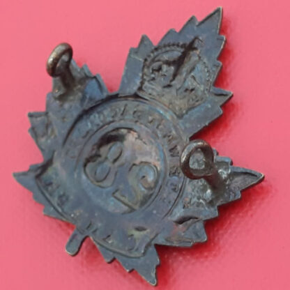 (Canada) 28th Infantry Battalion North West - King's Crown Blackened Brass Collar Badge. - Image 2