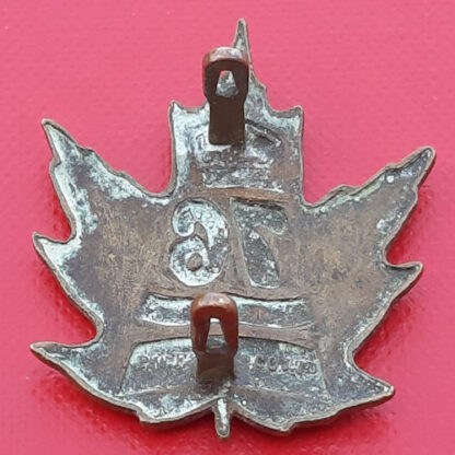 (Canada) 76th Infantry Battalion Southern Ontario - King's Crown Gilding Metal Collar Badge. - Image 2