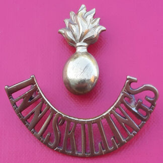 The Royal Inniskilling Fusiliers - Gilding Metal Shoulder Title.