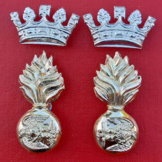 The Royal Irish Fusiliers - Gold & Silver Anodised Collar Badges.