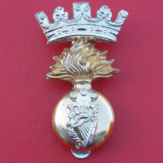 The Royal Irish Fusiliers - Gold & Silver Anodised Cap Badge.