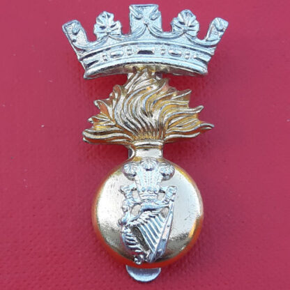 The Royal Irish Fusiliers - Gold & Silver Anodised Cap Badge.