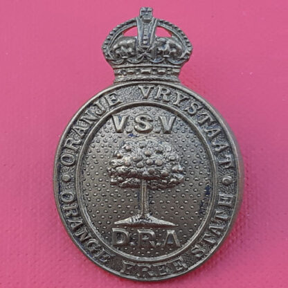 (South Africa) Orange Free State Defence Force - King's Crown Gilding Metal Cap Badge