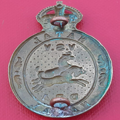 (South Africa) Natal Defence Force - King's Crown Gilding Metal Cap Badge. - Image 2