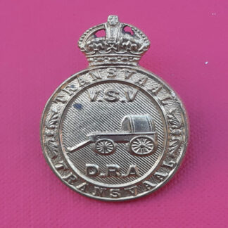 (South Africa) Transvaal Defence Force - King's Crown Gilding Metal Cap Badge.