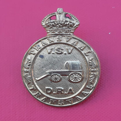 (South Africa) Transvaal Defence Force - King's Crown Gilding Metal Cap Badge.
