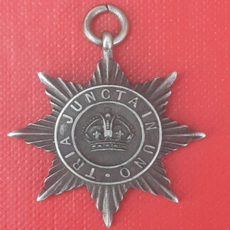 Tria Juncta In Una (Three Joined In One) - 1908 Hallmarked Silver Guards Regiments Medal.